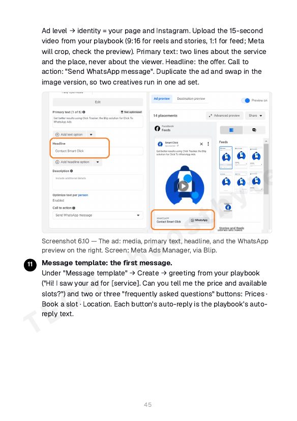 A Meta Ads Manager setup screen from the guide